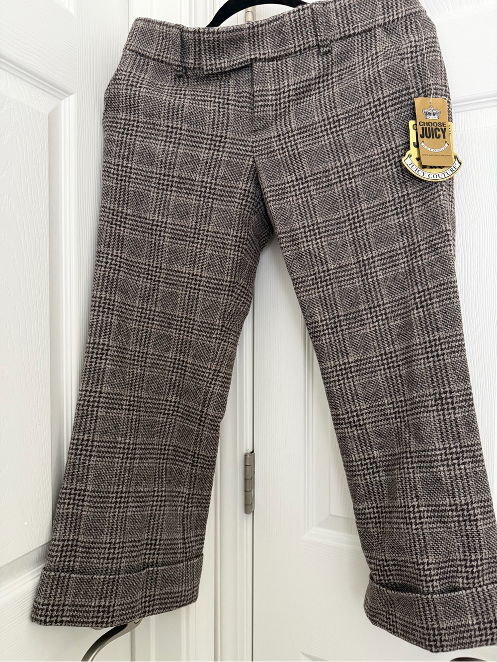 Juicy Couture Woman’s Plaid Dress Pants - Brown/Black Check
